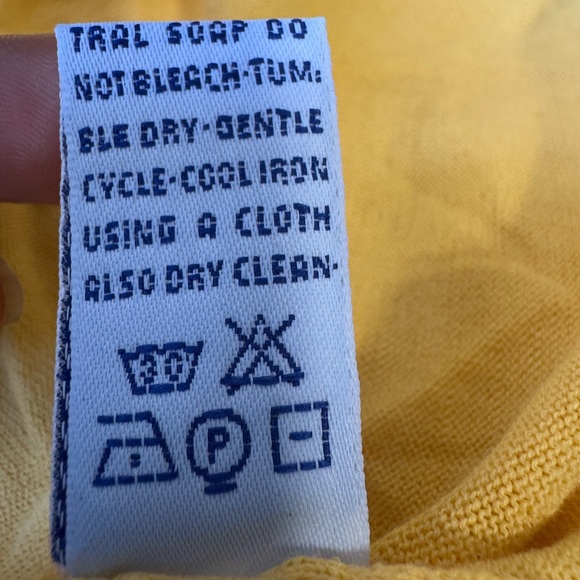 Malo 100% Cotton Yellow Button-Up Cardigan Sweater Sz M - Picture 12 of 14